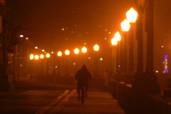 Boardwalk Mission Beach Foggy Night