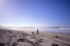 Pacific Beach Pier Girl and Woman Walking