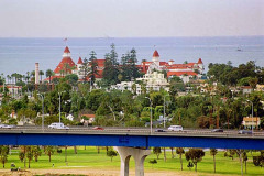 Coronado and Hotel Del Coronado From San Diego Coronado Bridge